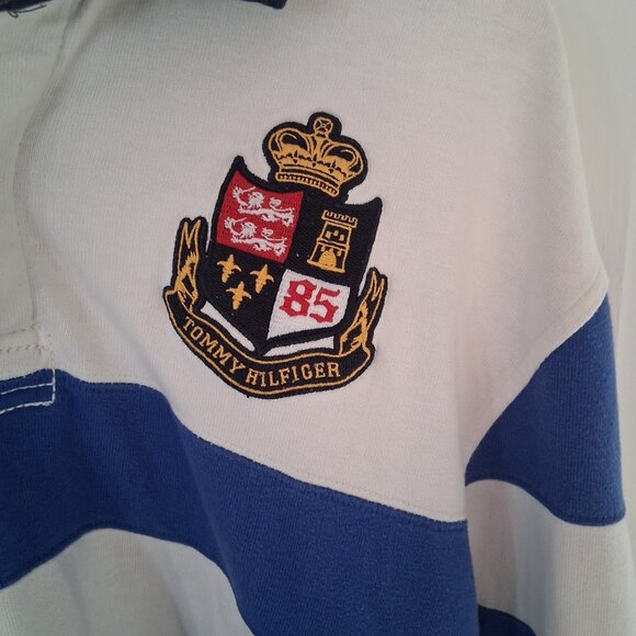Vintage 90’s Tommy Hilfiger Rugby Polo Shirt Men's Size Large Y2K Embroidered - Picture 4 of 7